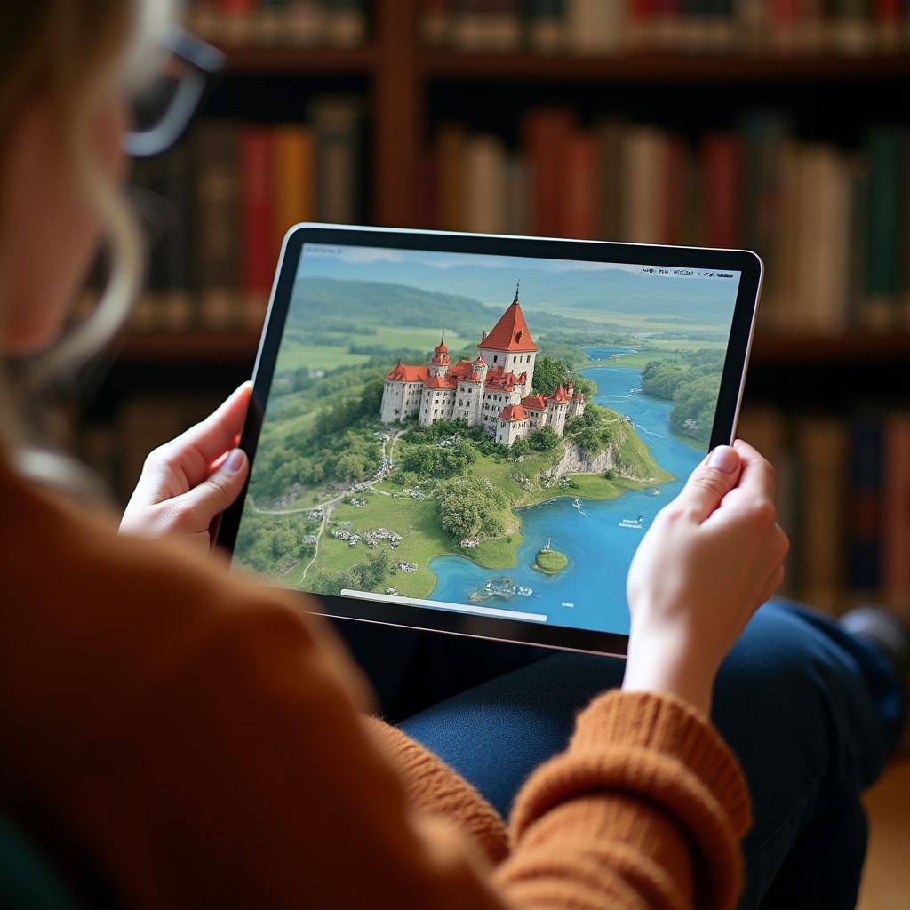 Čítanie digitálneho sprievodcu na tablete